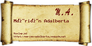 Márián Adalberta névjegykártya